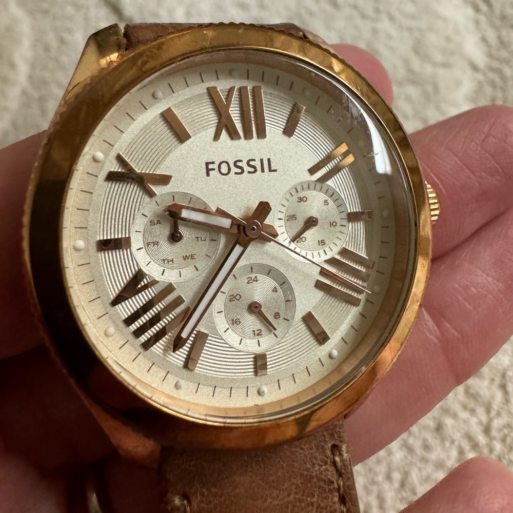 Fossil Cecile Watch in Rose Gold—New Battery!